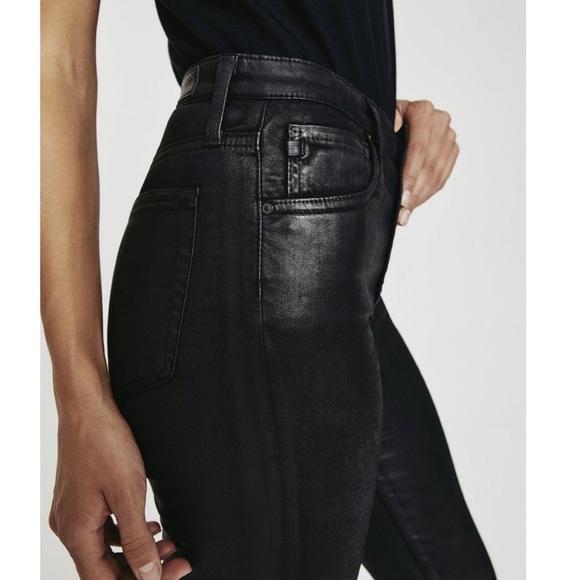 AG High Rise Cropped Jean Coated Leather - The Isabelle - Picture 2 of 9